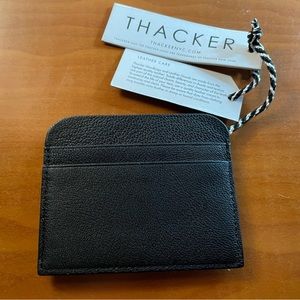 NWT THACKER WALLET CASE WRISTLET 1OO% LEATHER WOMEN'S BLACK